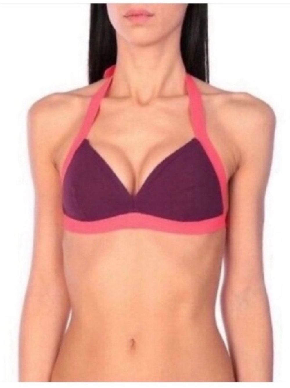 Orlebar Brown bikini top purple pink halter buckle